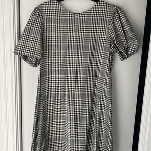 Zara Black and White Checkered A Line Dress